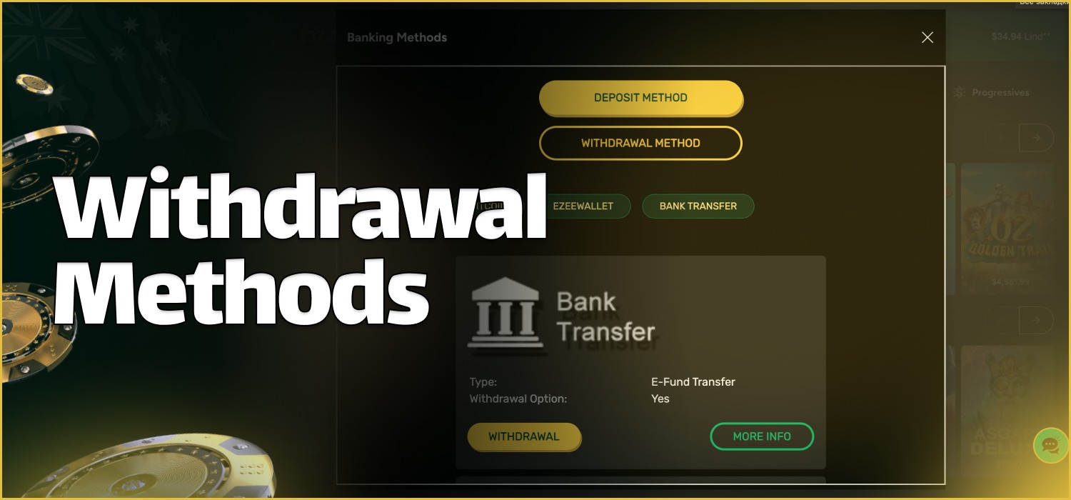 withdrawal methods for ozwin casino users